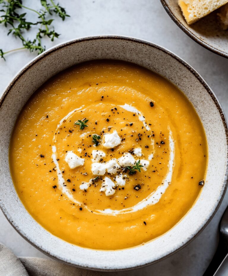 Roasted Butternut Squash Feta Soup Recipe