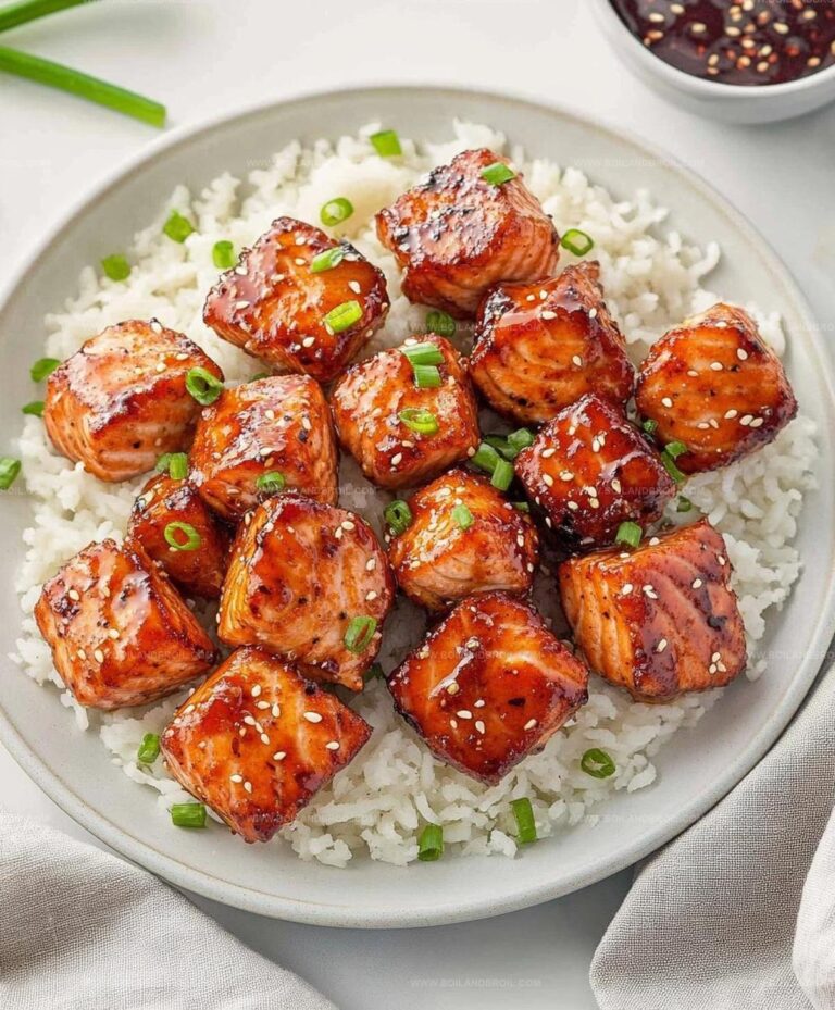Honey Garlic Salmon Bites Recipe