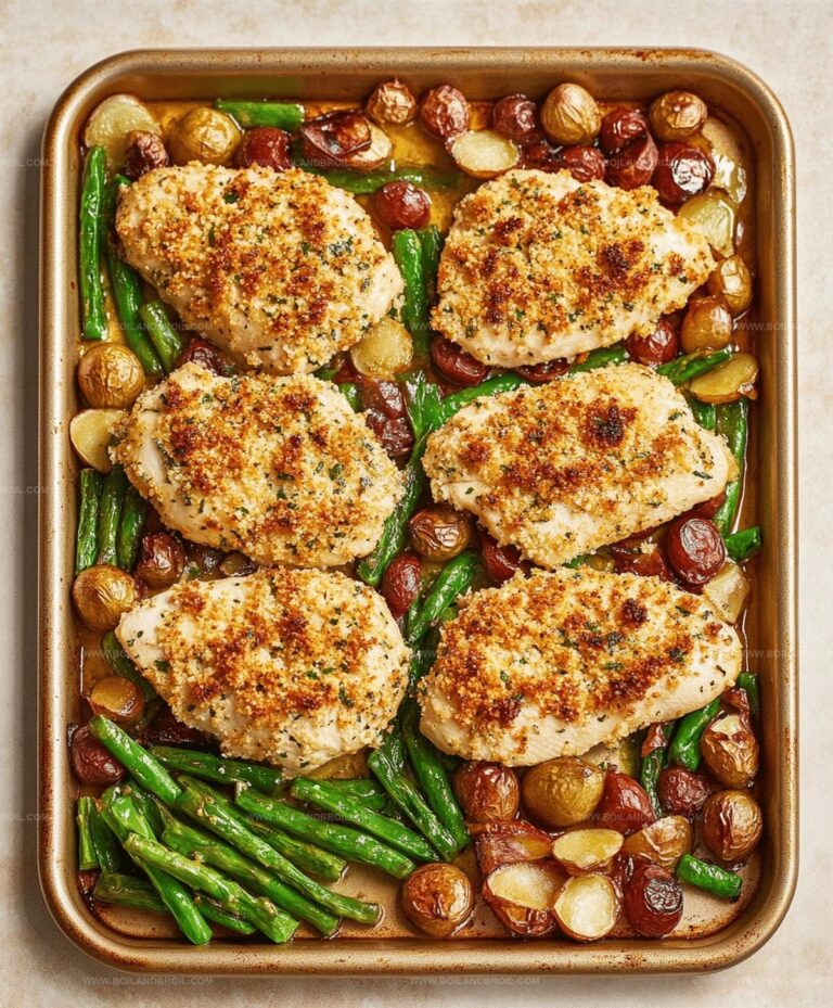 Parmesan Crusted Chicken Sheet Pan Dinner Recipe