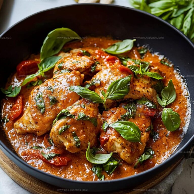 Garlic Basil Chicken in Tomato Butter Sauce Recipe