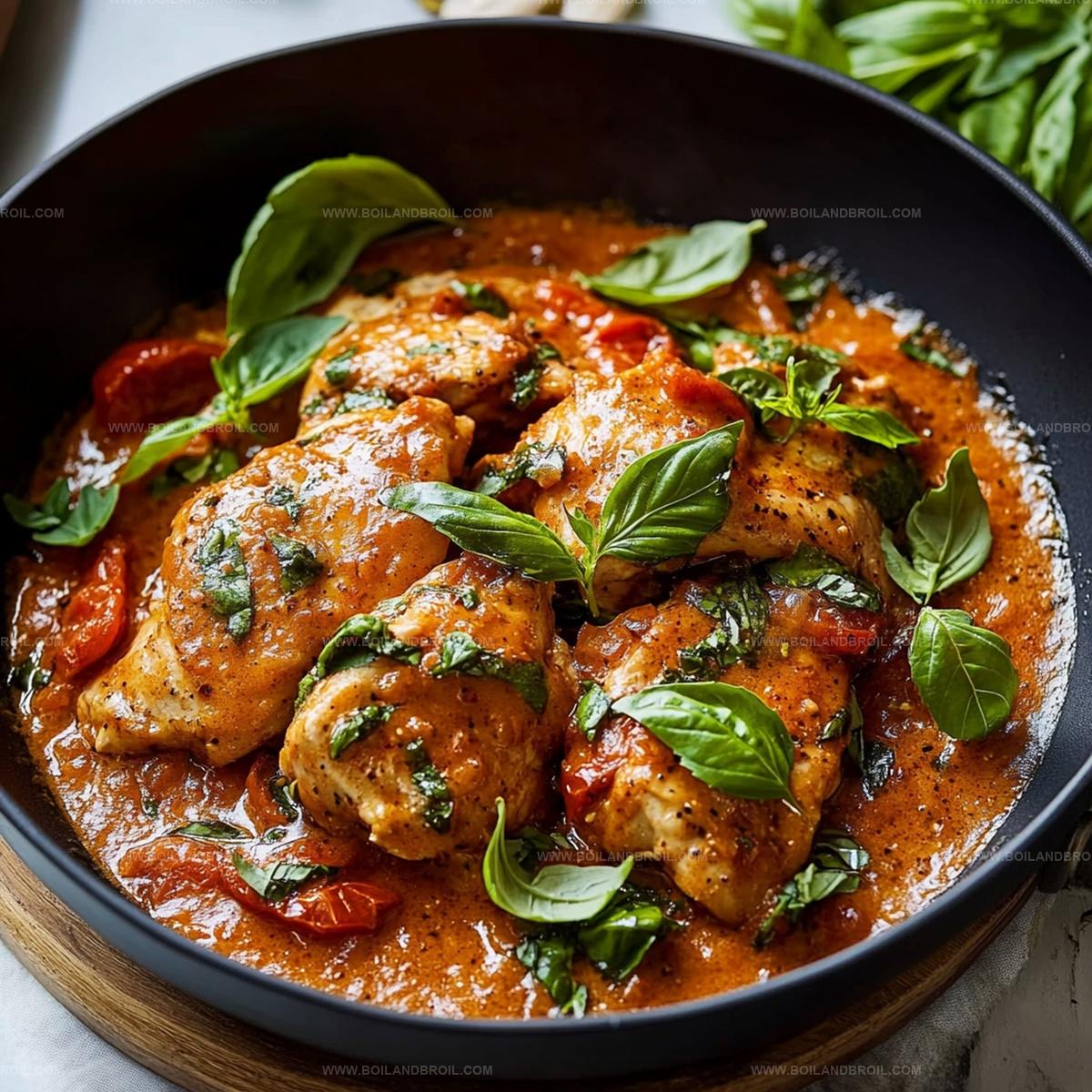 Garlic Basil Chicken in Tomato Butter Sauce Recipe