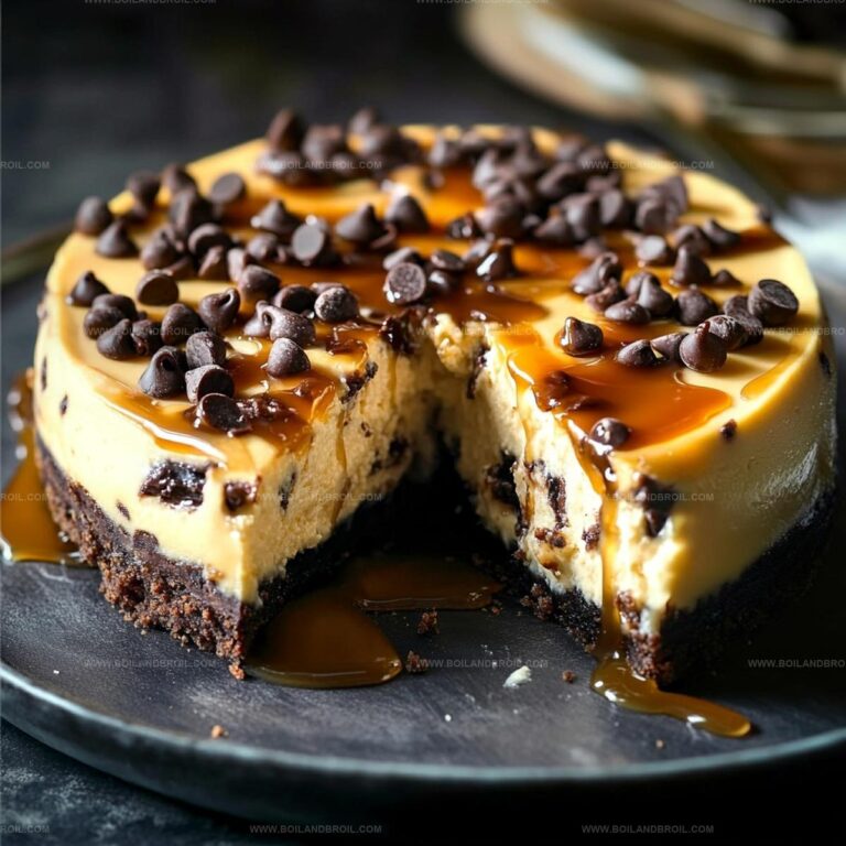 Decadent Salted Caramel Chocolate Chip Cheesecake Recipe