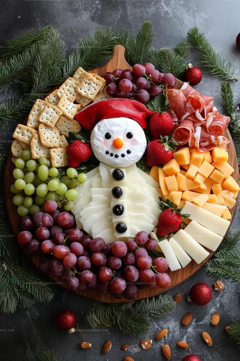 Christmas Snowman Cheese Board Recipe