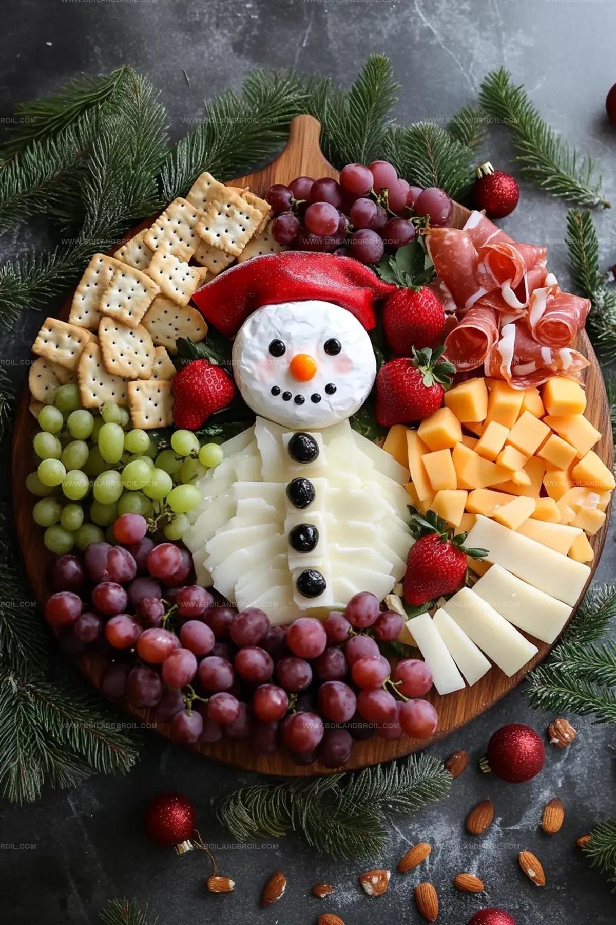 Christmas Snowman Cheese Board Recipe