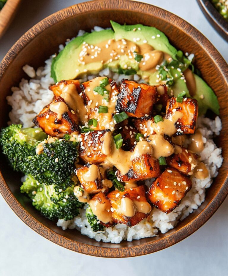 Crispy Bang Bang Salmon Bites Bowls Recipe
