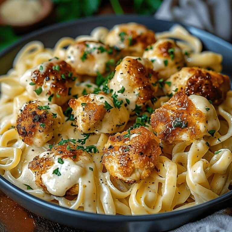 Garlic Butter Chicken Bites With Creamy Parmesan Pasta Recipe