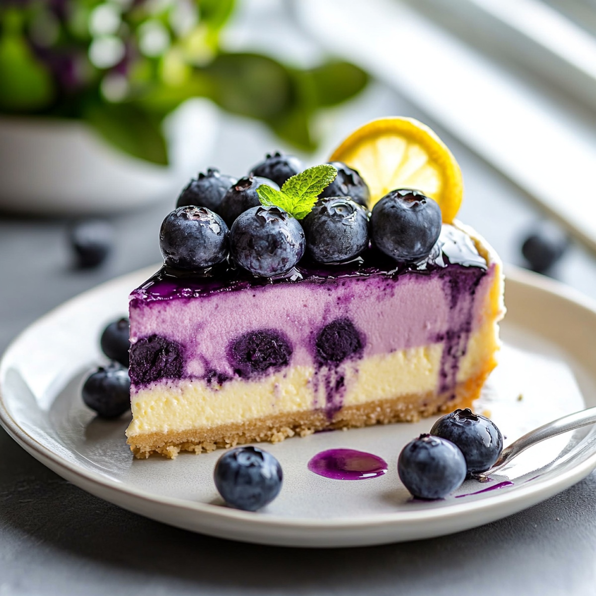 Blueberry and Lemon Japanese Cheesecake Recipe
