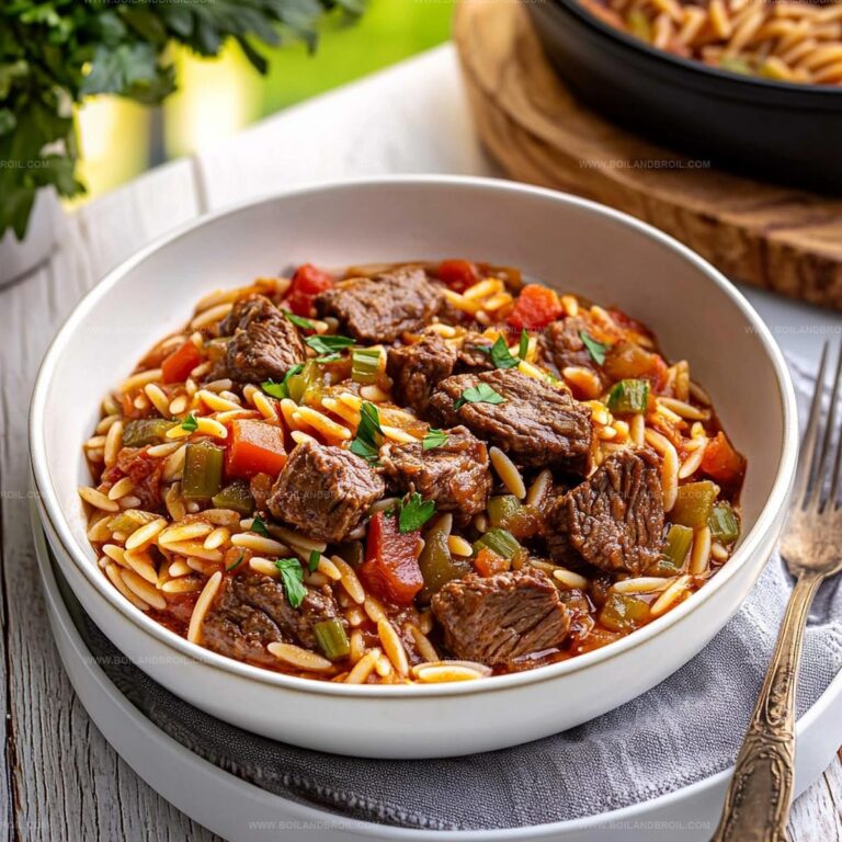 Hearty Beef Celery Orzo Stew Recipe
