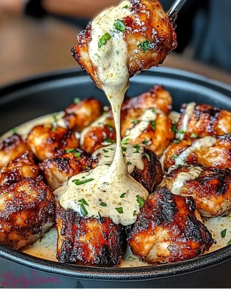 Grilled Chicken Bites with Creamy Garlic Sauce Recipe