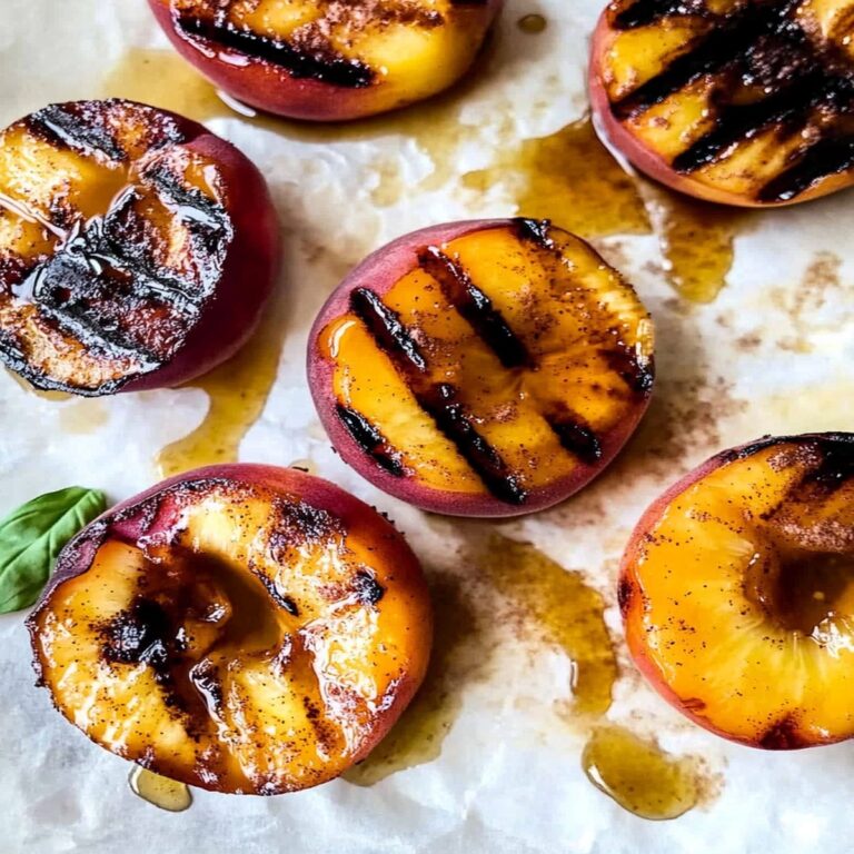 Grilled Peaches with Cinnamon Honey Ricotta Recipe