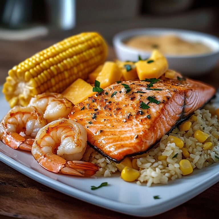 Salmon & Shrimp Feast with Cheddar Corn Recipe
