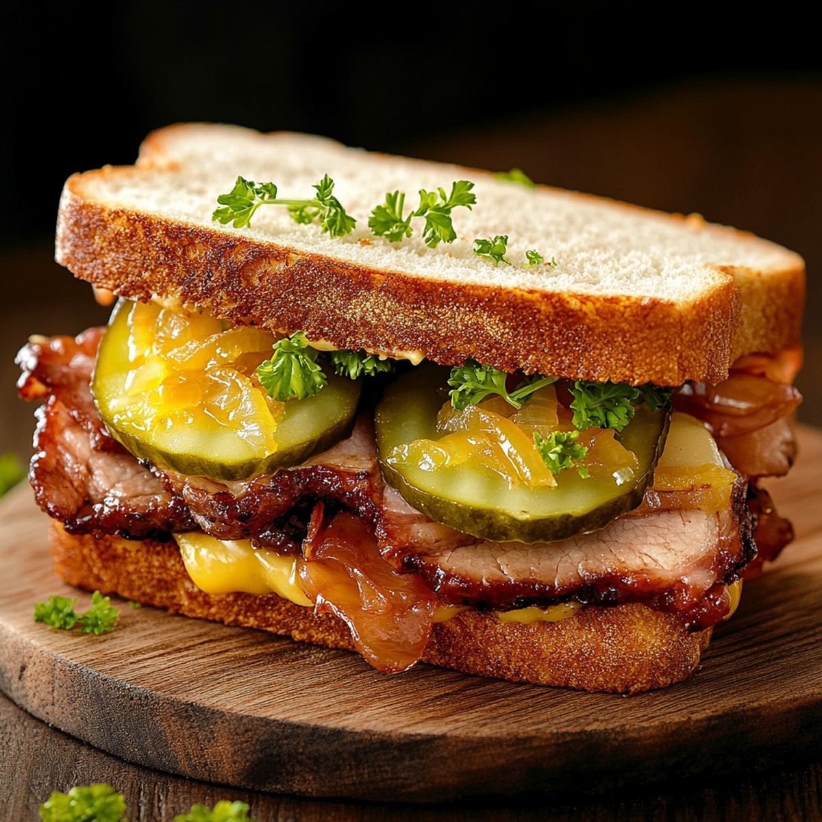 The Ultimate Meat and Pickle Sandwich with Caramelized Onions Recipe