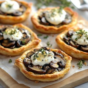 Elegant Mushroom Goat Cheese Tarts Recipe