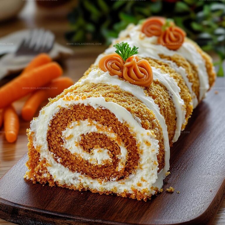 Fluffy Carrot Roll Cake with Cream Cheese Filling Recipe