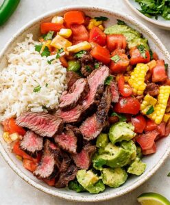 High Protein Steak Fajita Bowl Recipe