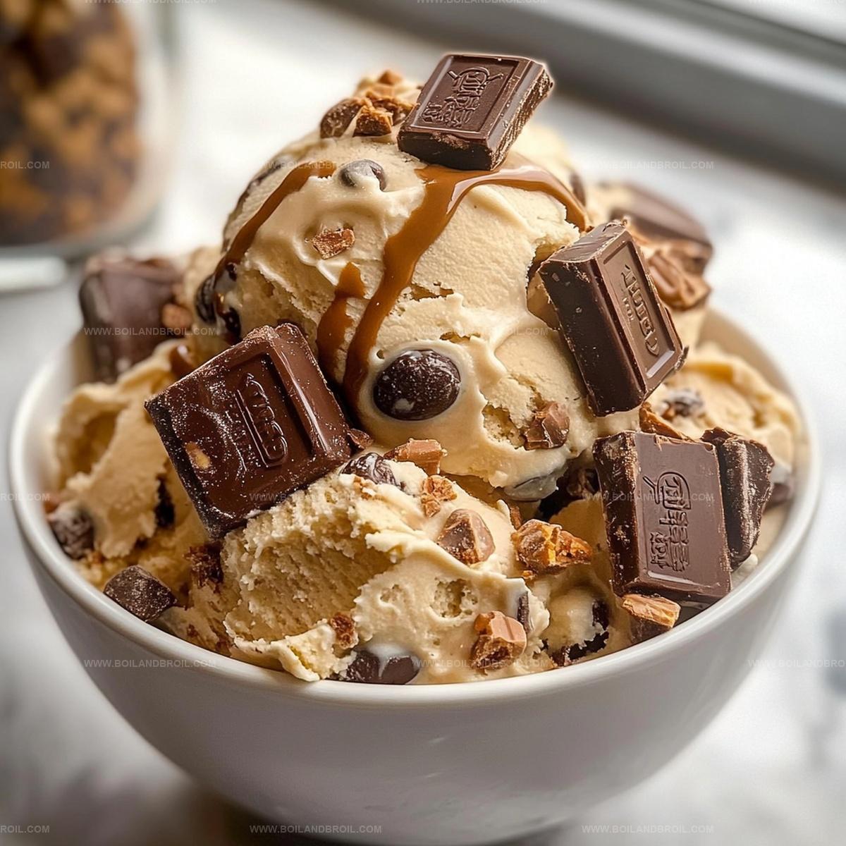 Cookie Dough Snickers & Reeses Ice Cream Dream Recipe