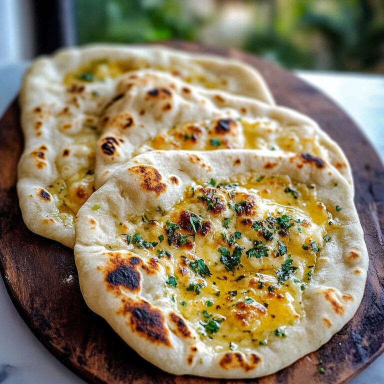 Cheese-Stuffed Garlic Naan Recipe