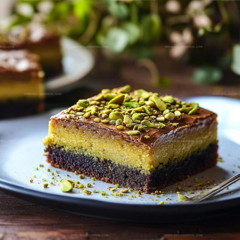 Pistachio Kunafa Brownies Recipe