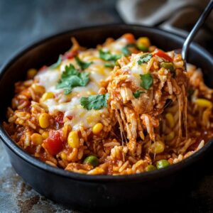 One Pot Chicken Enchilada Rice Casserole Recipe