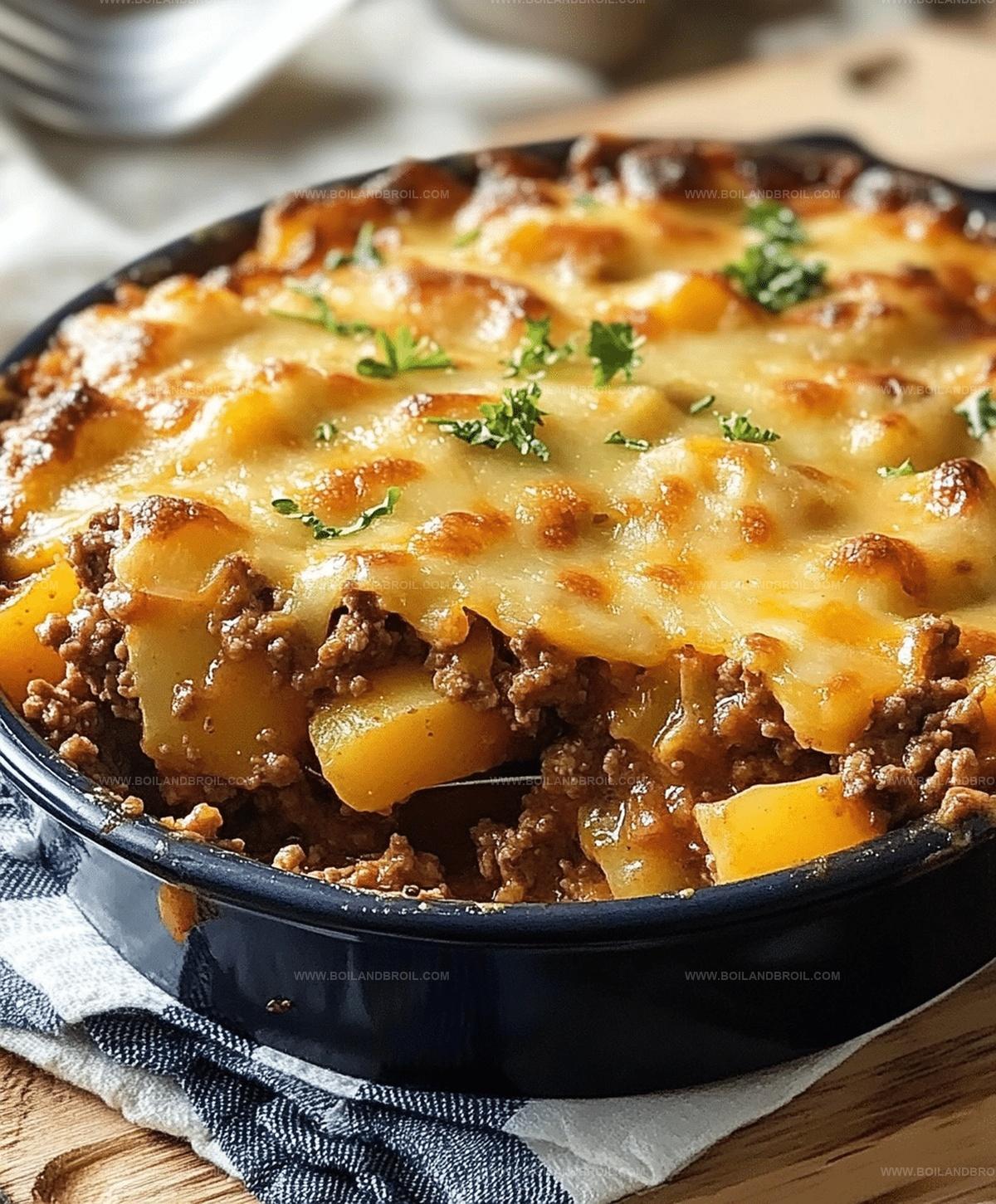Hobo Casserole Rustic Ground Beef And Potato Bake Recipe