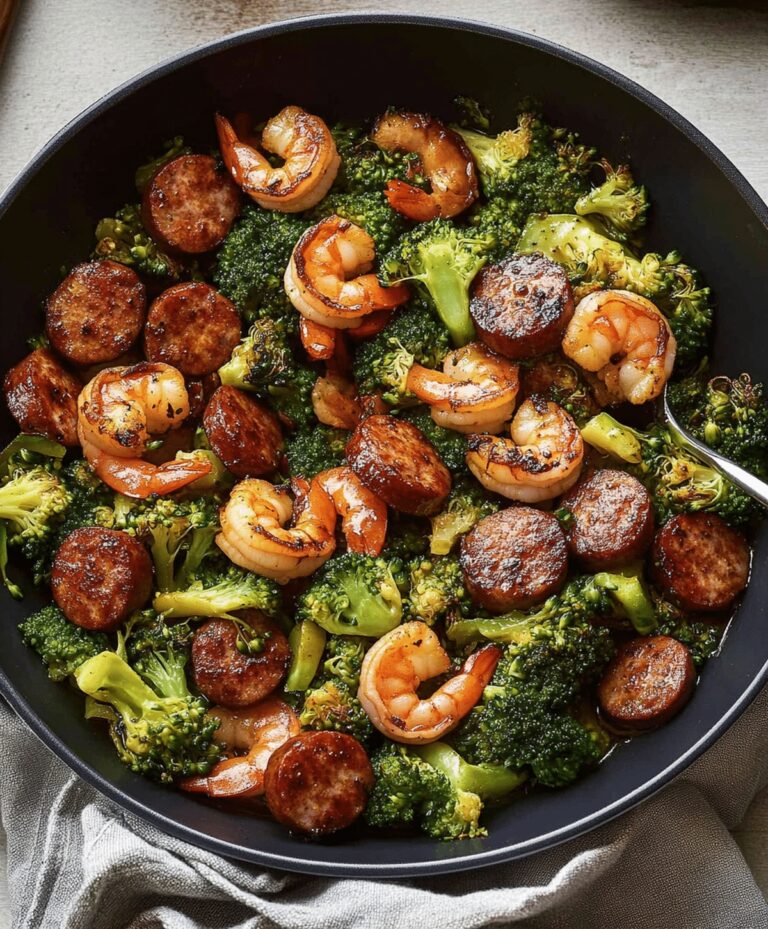 Honey Garlic Shrimp, Sausage & Broccoli Recipe
