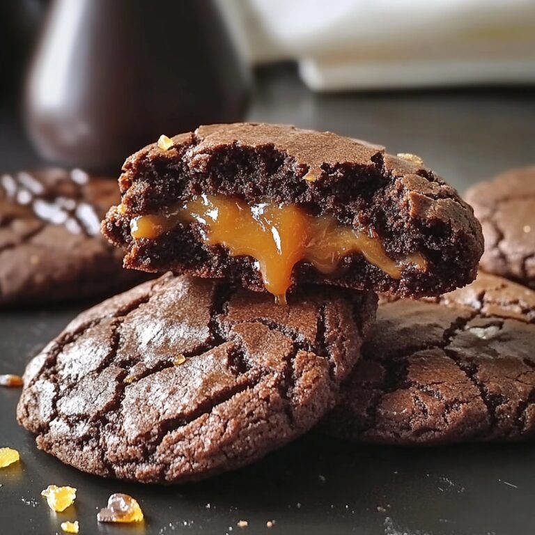 Salted Caramel Stuffed Chocolate Cookies Recipe