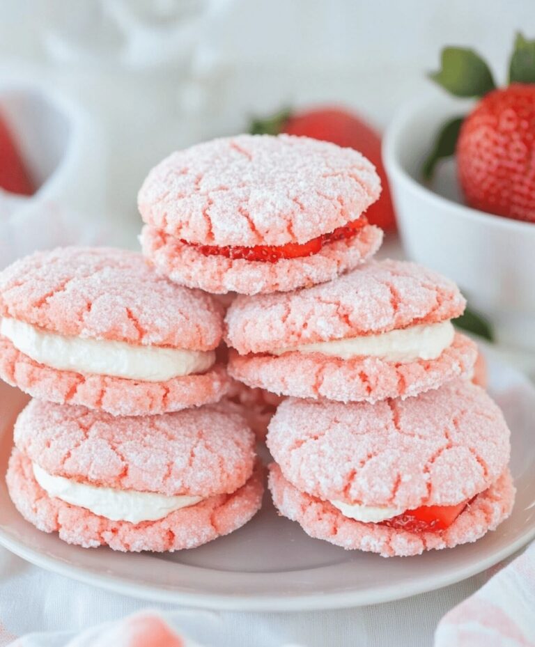 Soft Strawberry Cake Mix Sandwich Cookies Recipe
