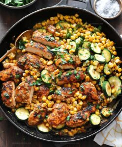 Garlic Butter Chicken With Zucchini And Corn Recipe