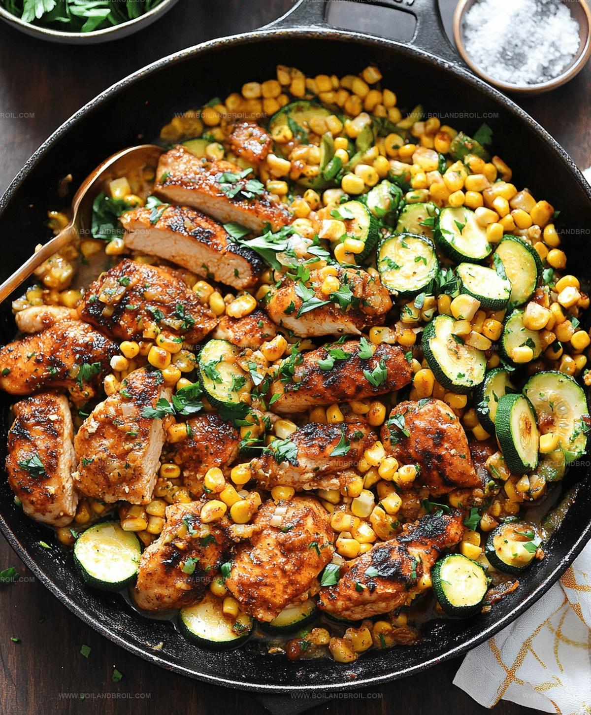 Garlic Butter Chicken With Zucchini And Corn Recipe