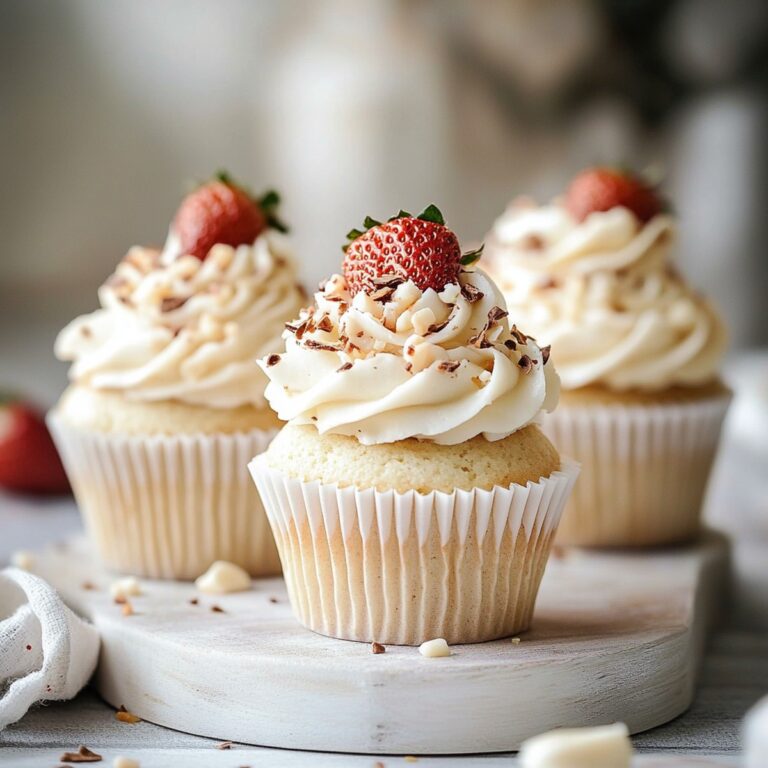Delicious White Chocolate Strawberry Cupcakes Recipe