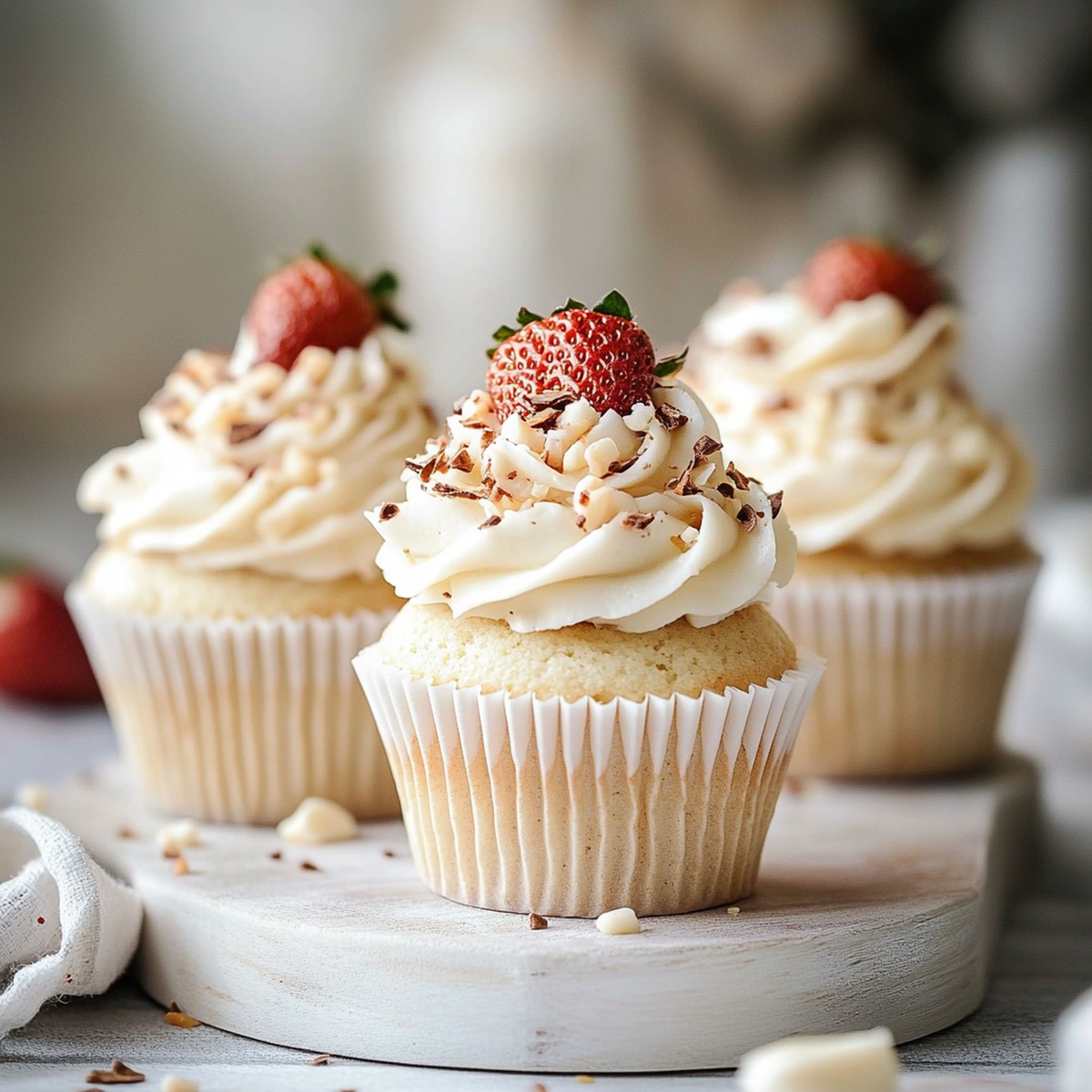 Delicious White Chocolate Strawberry Cupcakes Recipe