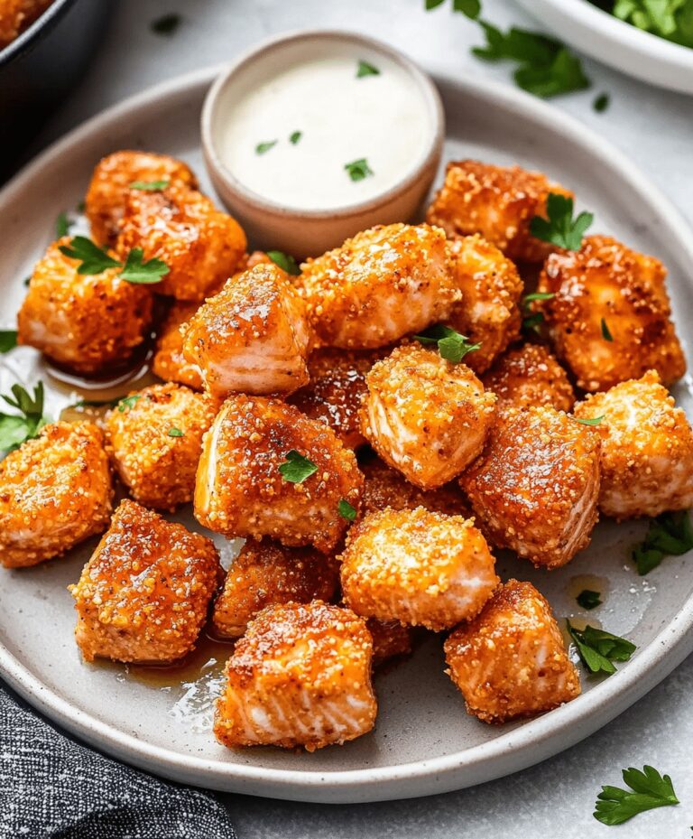 Air Fryer Salmon Bites With Hot Honey Recipe