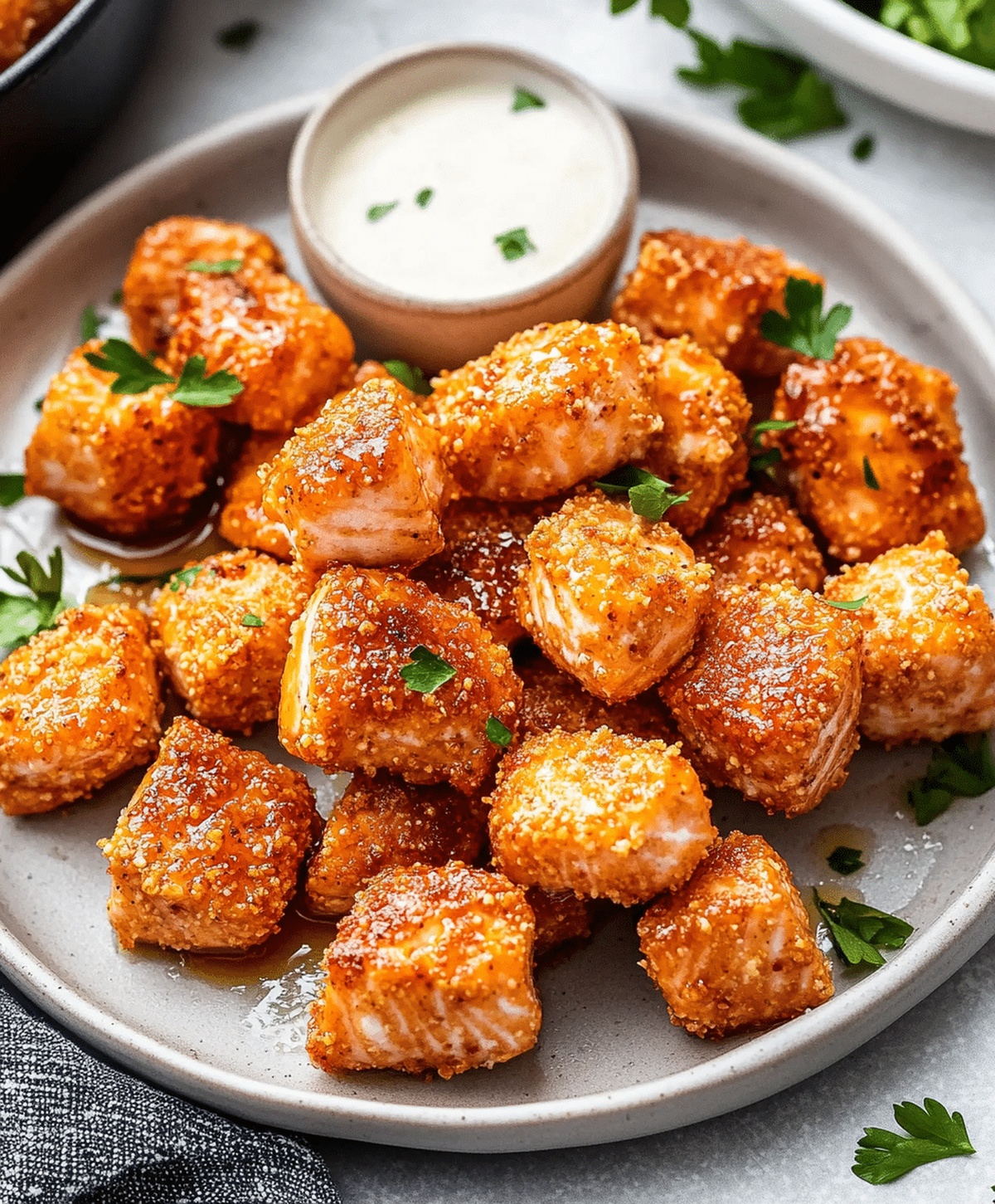 Air Fryer Salmon Bites With Hot Honey Recipe