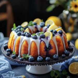 Zesty Lemon Blueberry Bundt Cake Recipe