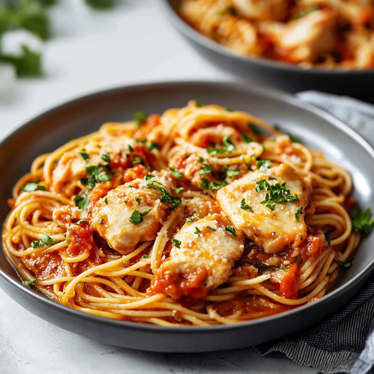 Easy Tomato & Chicken Spaghetti Recipe
