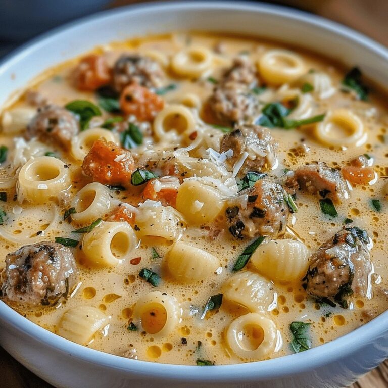 Creamy Parmesan Italian Sausage Ditalini Soup Recipe