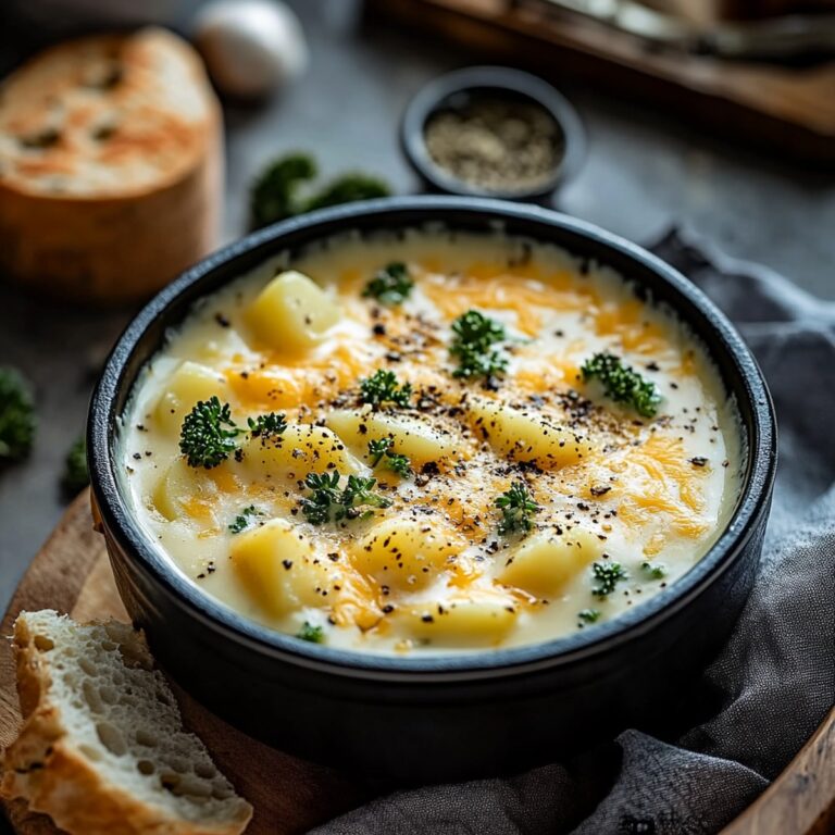Cheddar Garlic Herb Potato Soup Recipe