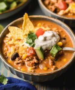 Creamy Beef Enchilada Soup Recipe