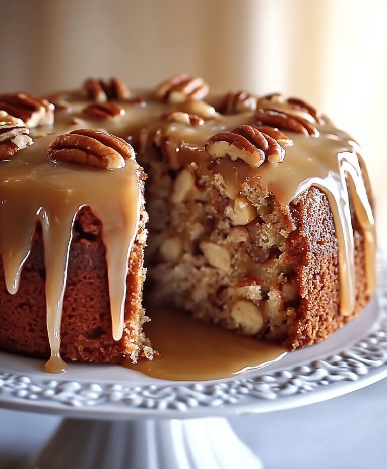 Apple Pecan Cake With Caramel Glaze Recipe