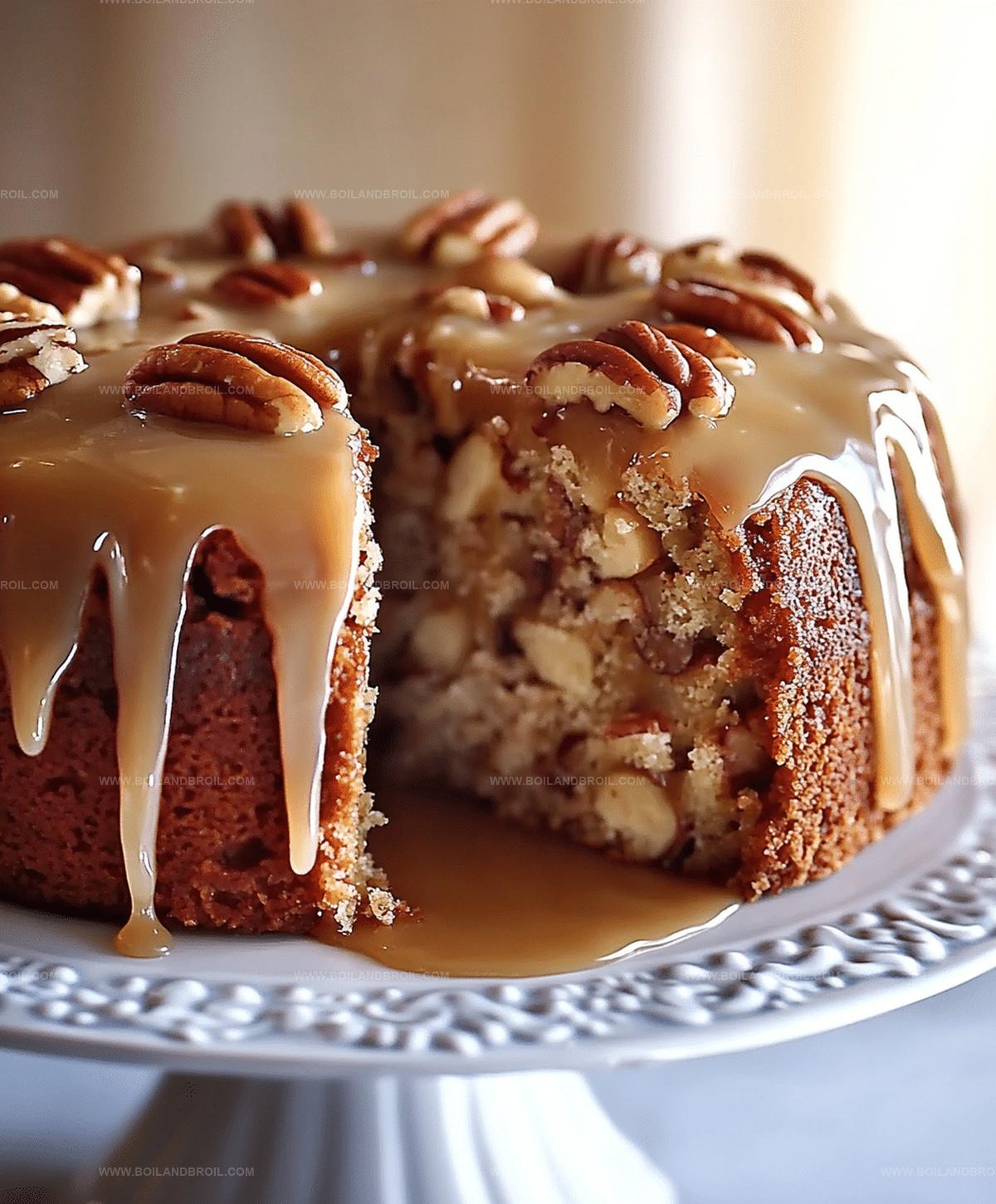 Apple Pecan Cake With Caramel Glaze Recipe