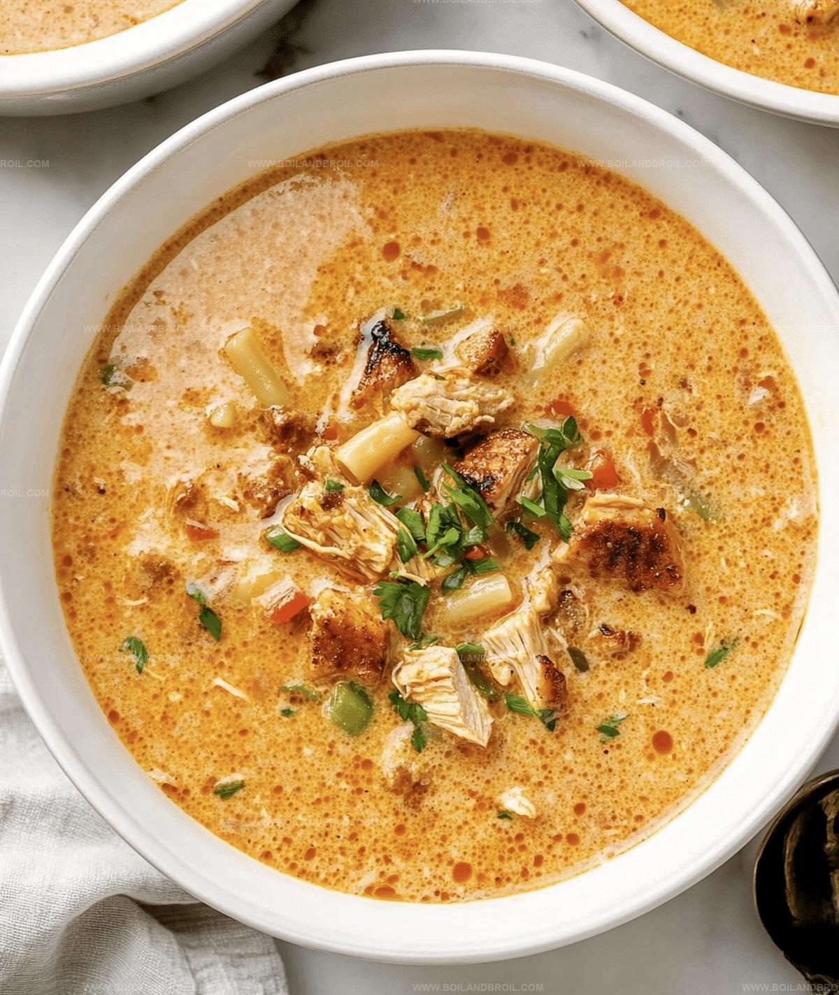 Creamy Cajun Chicken Pasta Soup Recipe