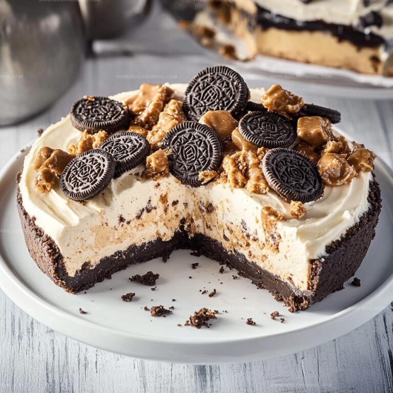 Oreo Peanut Butter Cup No-Bake Cheesecake Recipe