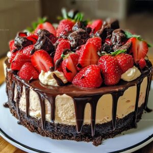 Double Chocolate Strawberry Cheesecake Delight Recipe