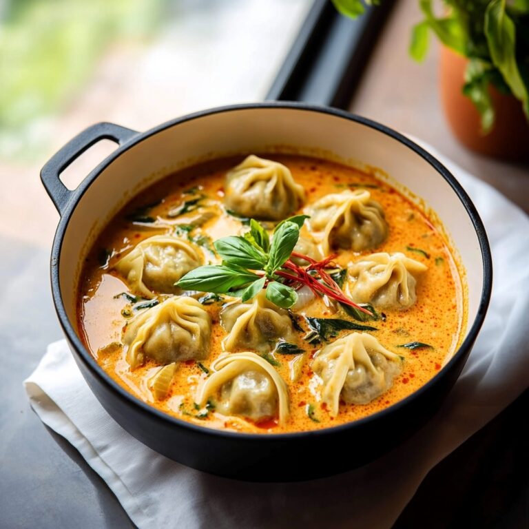 Savory Thai Coconut Curry Dumpling Soup Recipe