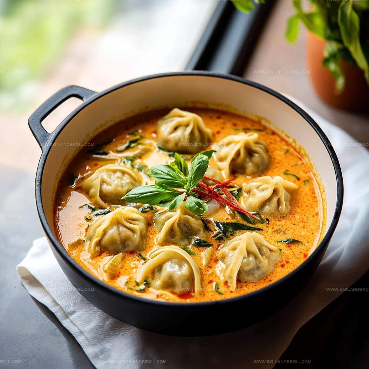 Savory Thai Coconut Curry Dumpling Soup Recipe