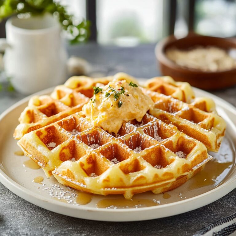 Cheesy Garlic Waffles Recipe