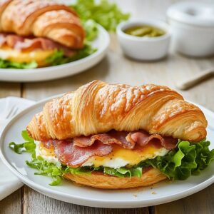 Maple Mustard Croissant Breakfast Sandwich Recipe