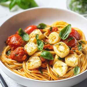 Creamy Halloumi Pasta with Tomato Sauce Recipe