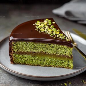 Pistachio Cake with Chocolate Glaze Recipe