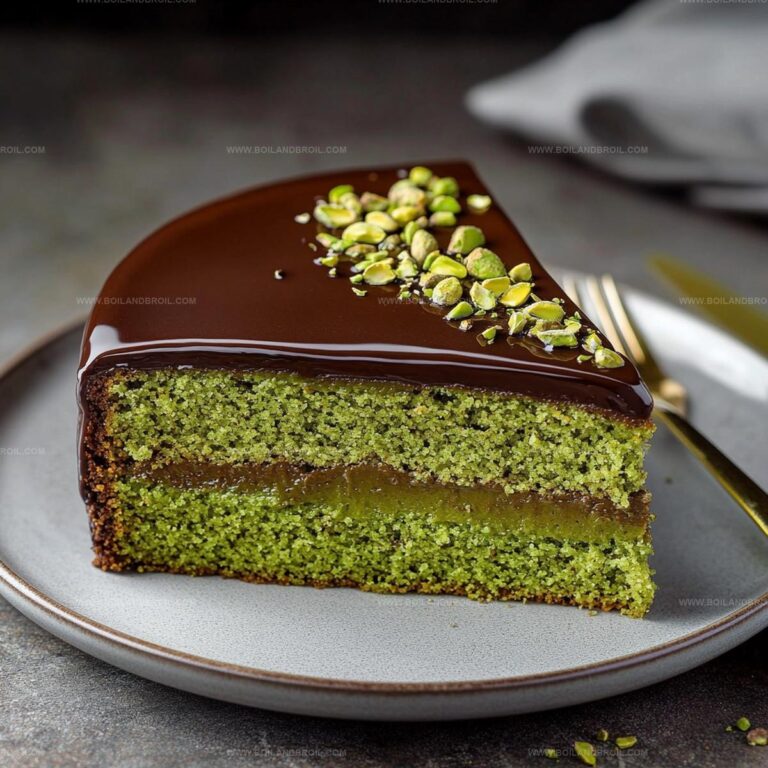 Pistachio Cake with Chocolate Glaze Recipe